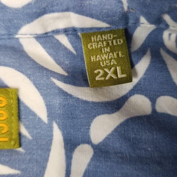 Kahala Hawaiian Shirt Mens 2XL Blue White Floral Cotton Aloha Made In USA - Picture 5 of 11